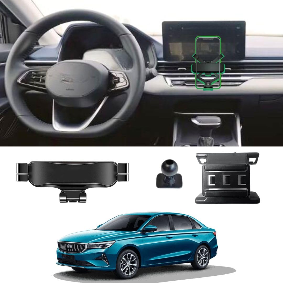 TRX AUTO Phone Holder Mount With Gravity Phone Holder For Geely Emgrand 2022 To 2025 | Geely Emgrand Accessories 2024 | Emgrand Mobile Phone Holder