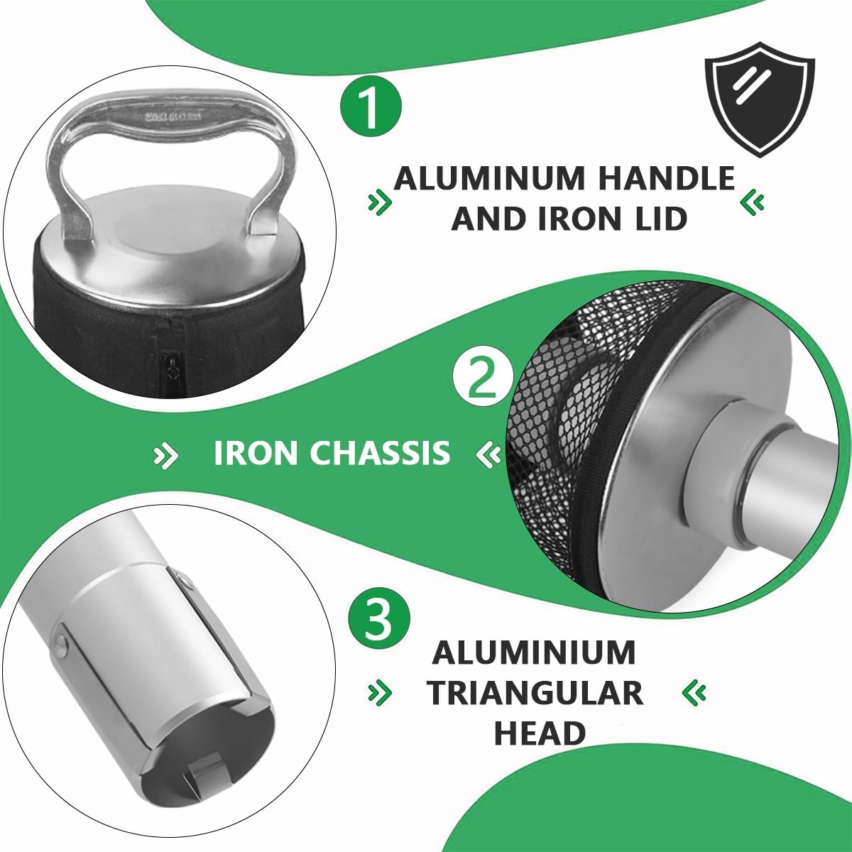 HOW TRUE Shag Bag for Golf Balls, Golf Ball Retriever with Detachable Aluminum Alloy Tube, Golf Shag Bags, Hold up to 70 Balls