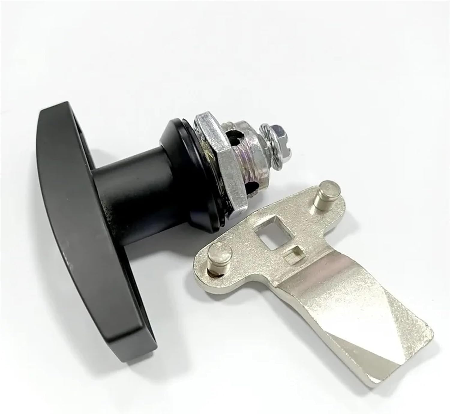 Zinc Alloy Tool Box Garage Door T Handle with Keys Industrial Cabinet Lock Cabinet Door Handle Hardware Door Lock Accessories 1Pcs(Black with Keys)