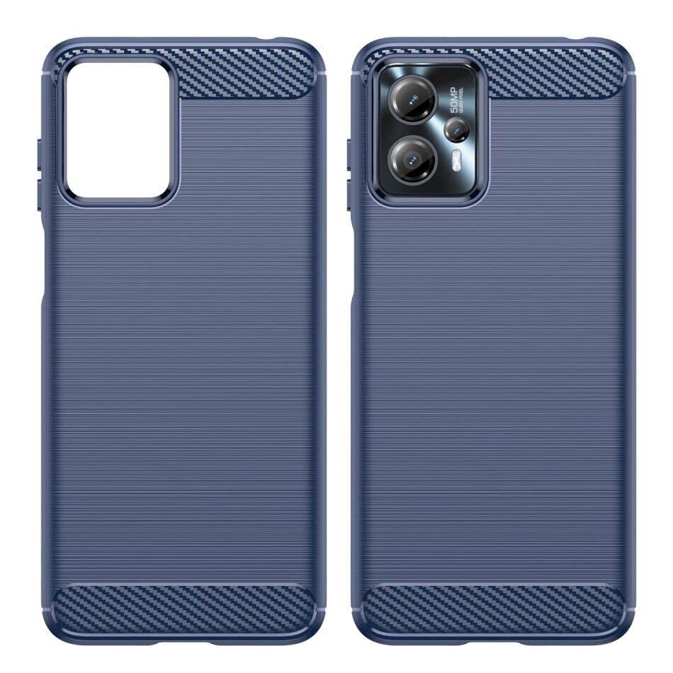 Image of NPRC Hybrid Ultra Slim Protective Case TPU Non-Slip Carbon Fiber Texture Shockproof Case Cover for Moto G13 - Blue