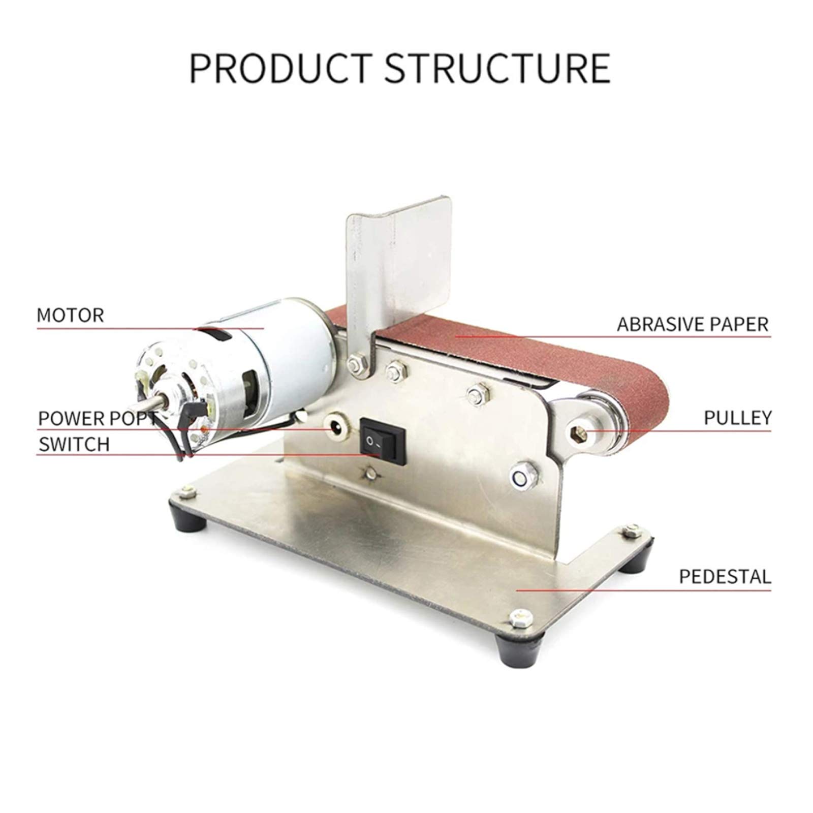 Mini levigatrice per la lavorazione del legno, motore potente, regolazione a 7 velocità, lucidatrice a basso rumore per progetti domestici, strumenti efficienti per la finitura del legno