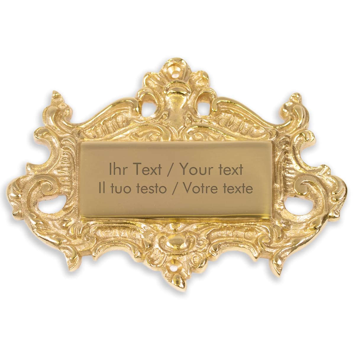 Targa in ottone decorato con incisione personalizzata, superficie di incisione 80 x 35 mm, targa per porta, campanello in ottone con testi propri