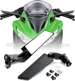 PACEWALKER Motorcycle Adjustable Aluminum Rearview Mirror Wind Wing Mirror Compatible with 2018-2022 KAWASAKI Ninja 400 650 ZX10R ZX6R ZX-636 Honda Suzuki