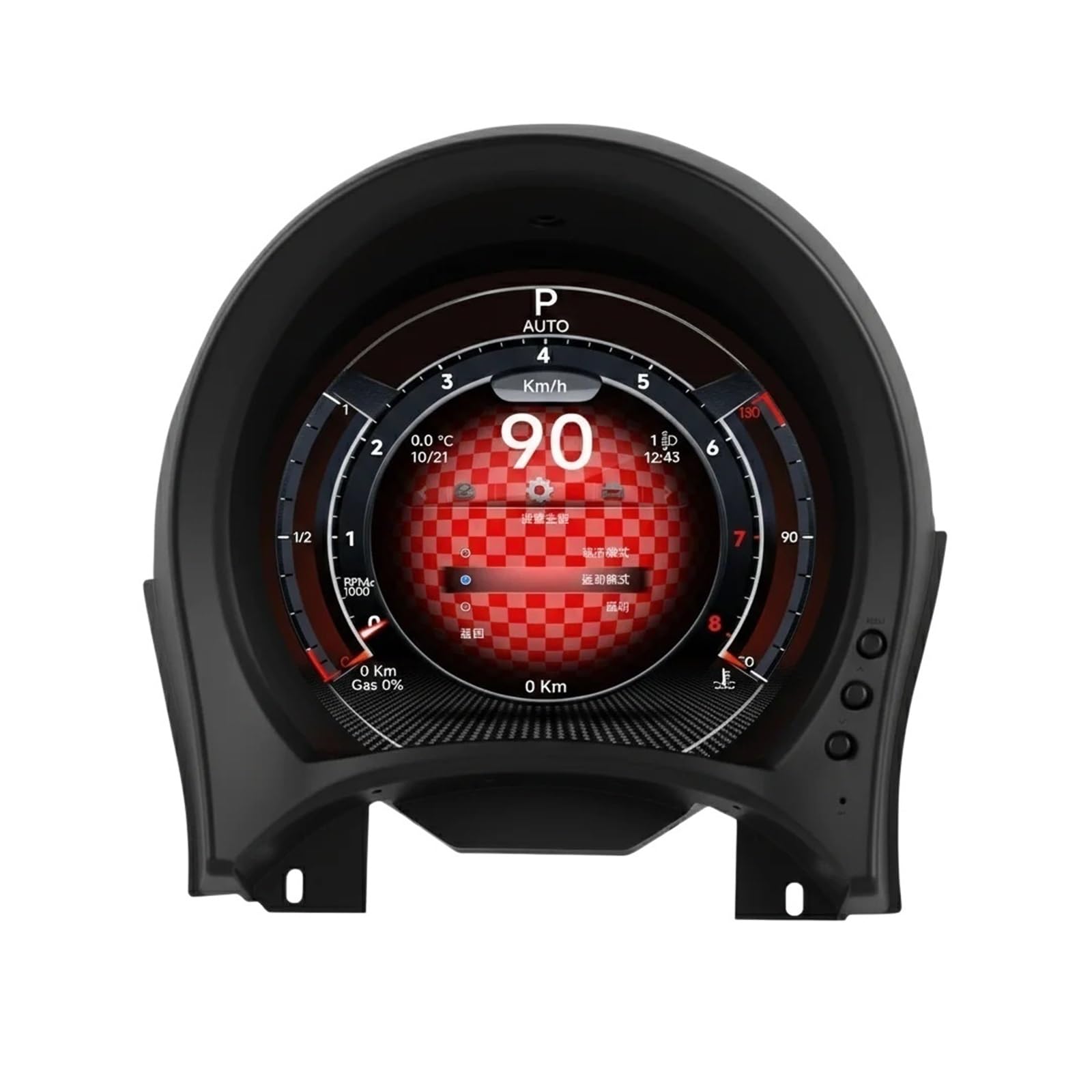 Quadro strumenti digitale LCD da 7" compatibile con Fiat 500 2007-2024, display tachimetro e contagiri(7IN-Fiat500-DashW)