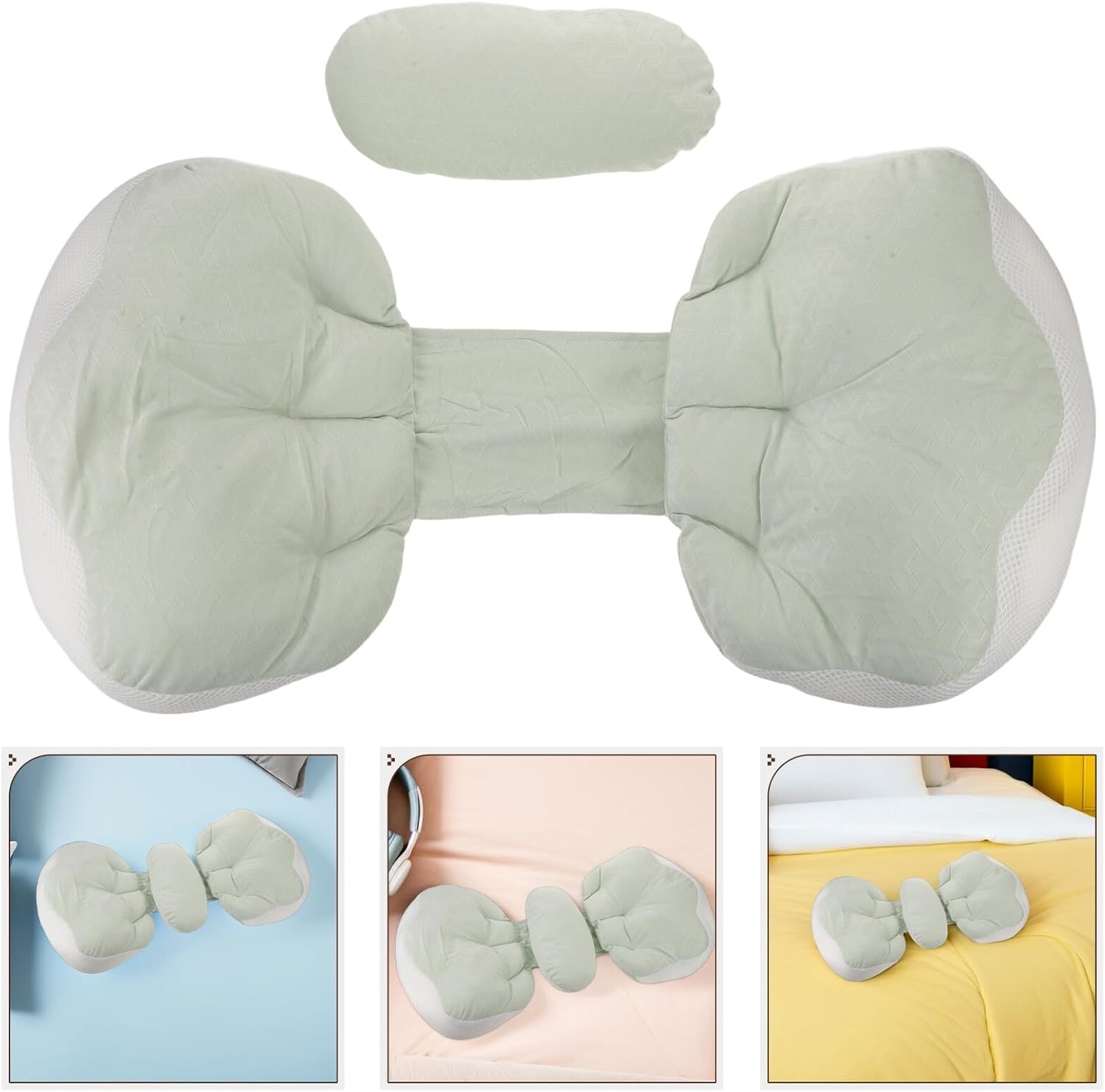 Kisangel Full Body Maternity Pillow with Back and Belly Support for Pregnant Women, Soft Pregnancy Waist Pillow for Side Sleeping, Comfortable Pregnancy Body Cushion for Hip and Leg Comfort