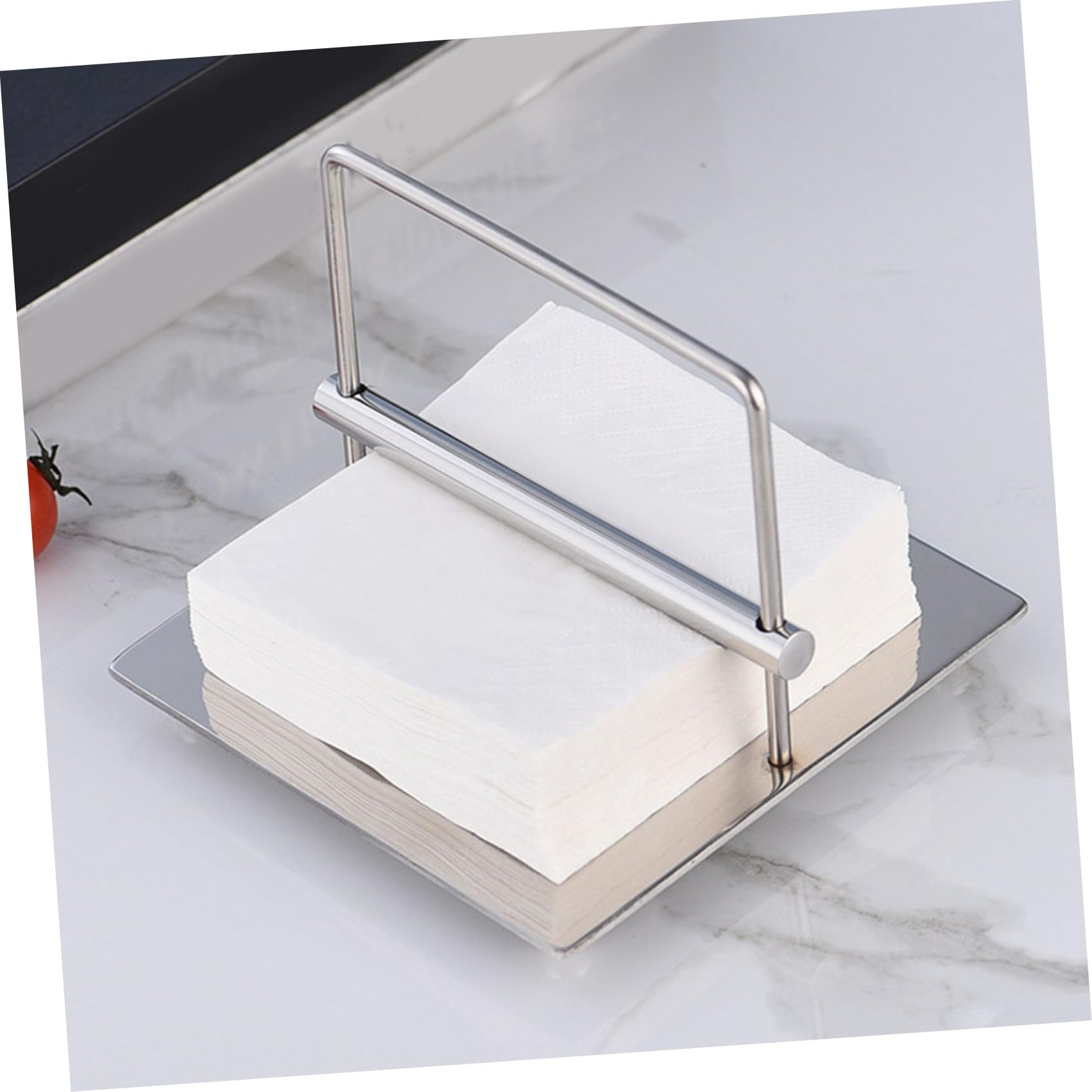 CALLARON 1pieza Soporte de Servilletas Plateado de Acero Inoxidable Dispensador Resistente para Toallas de Papel para Hogar Oficina y Restaurantes