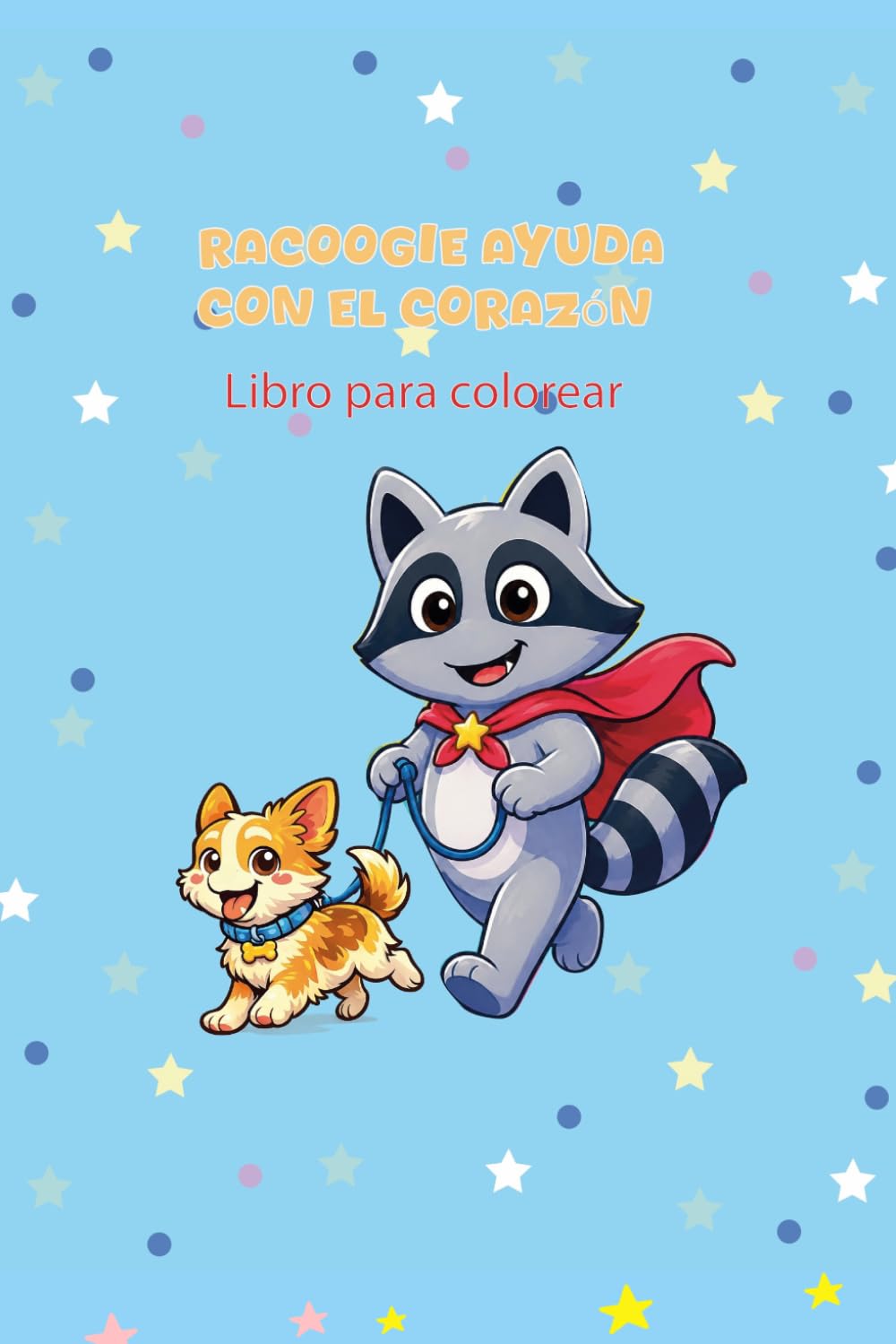 Racoogie ayuda con el corazón: Libro para colorear