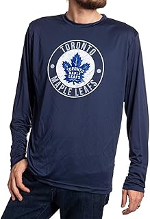 NHL Mens Loose Fit Performance Rashguard Wicking Long Sleeve Shirt