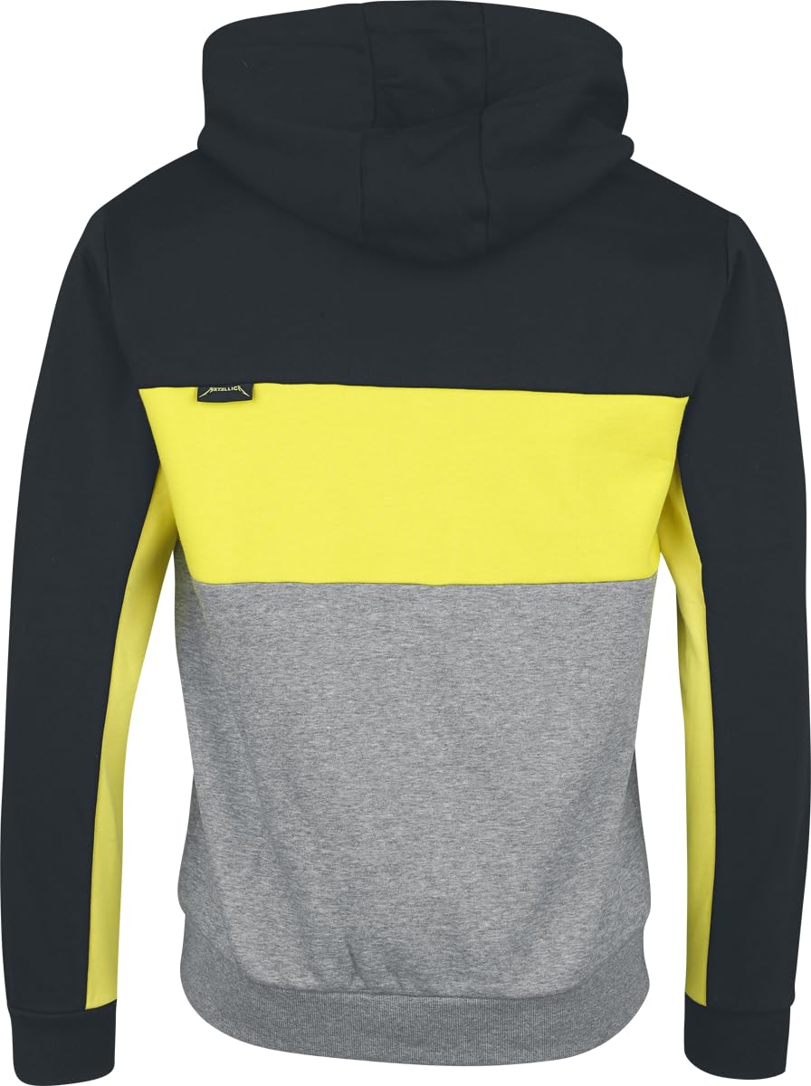 Metallica EMP Signature Collection Uomo Felpa con Cappuccio Nero/Grigio/Giallo