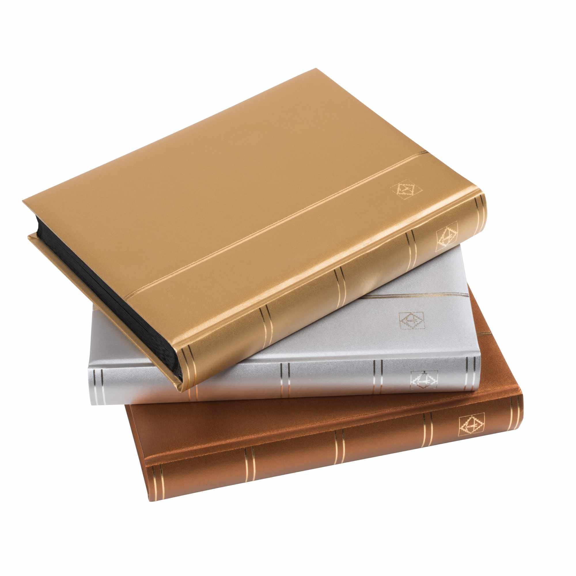 Leuchtturm 358060 Album de Timbres Comfort - DIN A4, 64 Pages, Bande pergaminée, Couverture ouatinée - Bronze