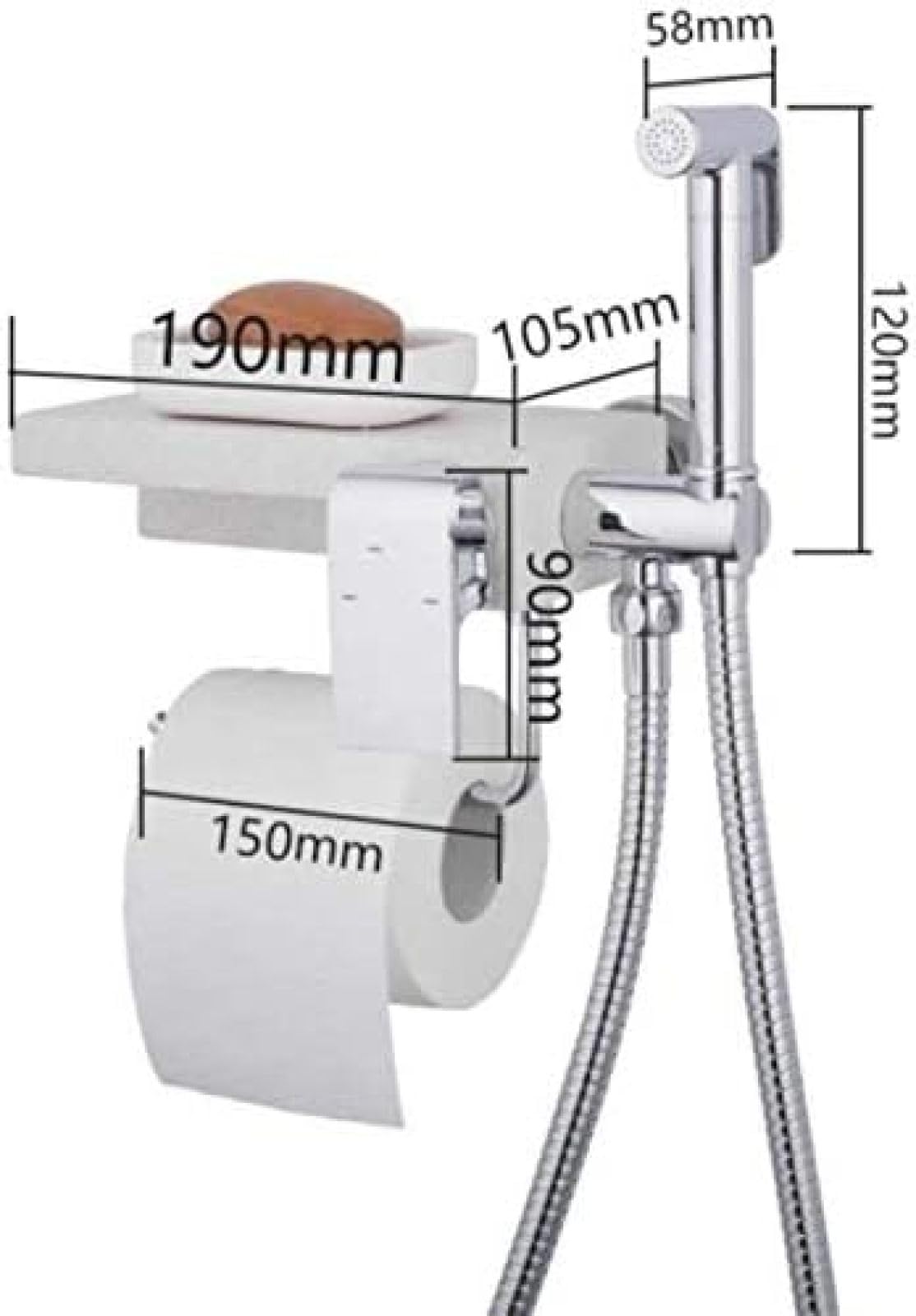 Kran bidet baterie bidet bateria toaletowa bidet spryskiwacz prysznicowy wielofunkcyjny bidet toaleta krany do łazienki uchwyt na półkę