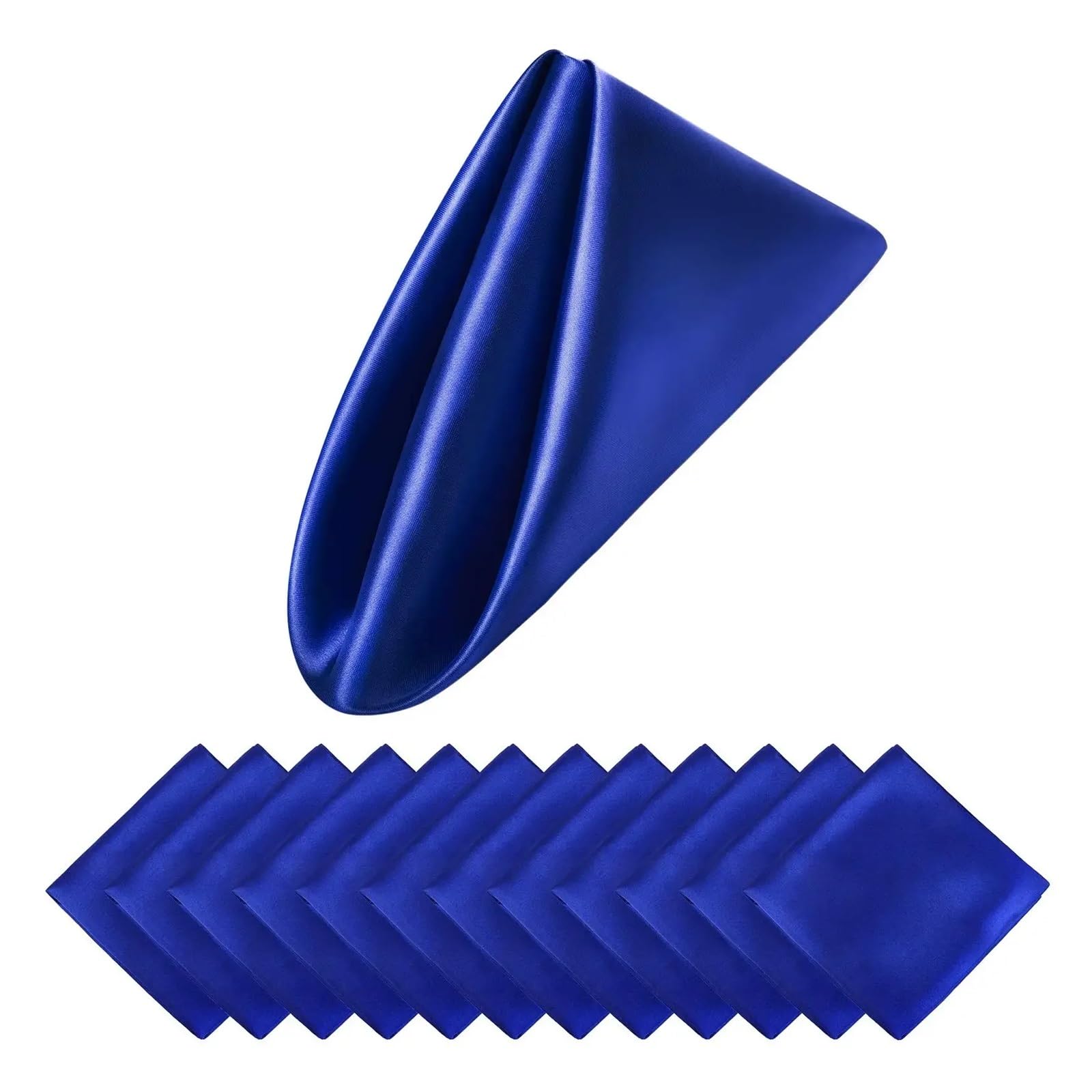 Napkins 30PCS 30x30cm Wedding Green Satin Napkin Soft Table Napkins For Romantic Party Dinner Decoration(30PCS Blue)