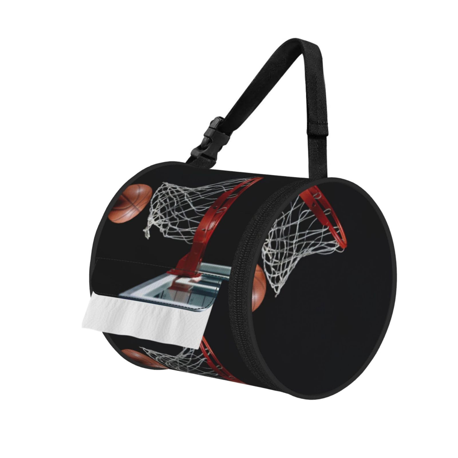 Basketball Print Fashion Tissues Organizer Box, Hanging Tissue Holder For Purse Coins For Car Office Daily Outing