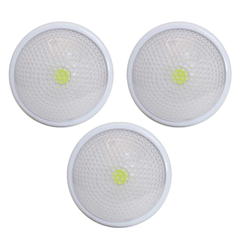 AllTopBargains 3 Pack LED Touch Night Lights Closet Counter Tap Lamps Battery Powered Emergency