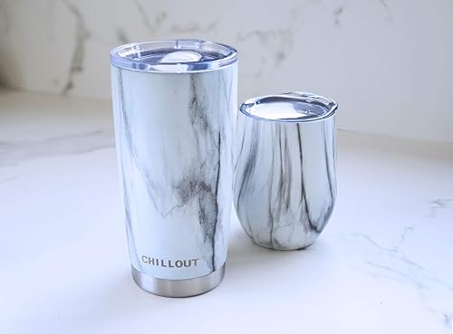 Miniatura 6 de CHILLOUT LIFE - Vaso de acero inoxidable de 20onzas con tapa a prueba de salpicaduras y pajilla, diseño con aislamiento al vacío de doble pared,