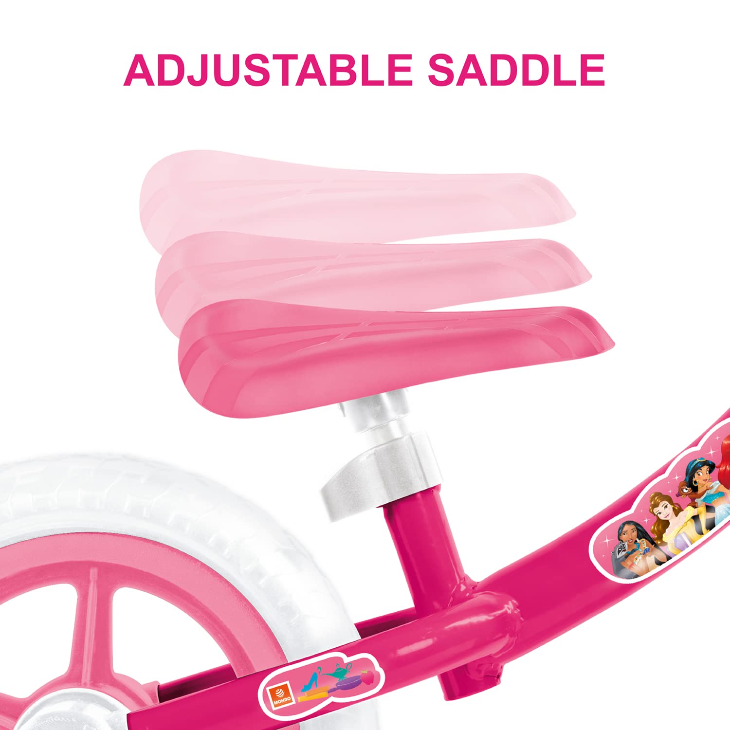 Mondo Toys - Princess Balance Bike - biciletta senza pedali per bambini - peso fino a 25 Kg. - colore bianca/rosa - 28500