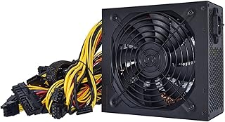 UMCNVV Fuente de alimentación minera de 2400 W/2000 W/1800 W, 95% de eficiencia, CA 180-260 V, PFC activo, ATX, tarjetas de alimentación GPU para minería Bitcoin (naranja)