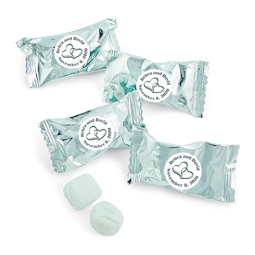 Mantequilla de dos corazones de plata personalizada - Comestibles - 108 piezas