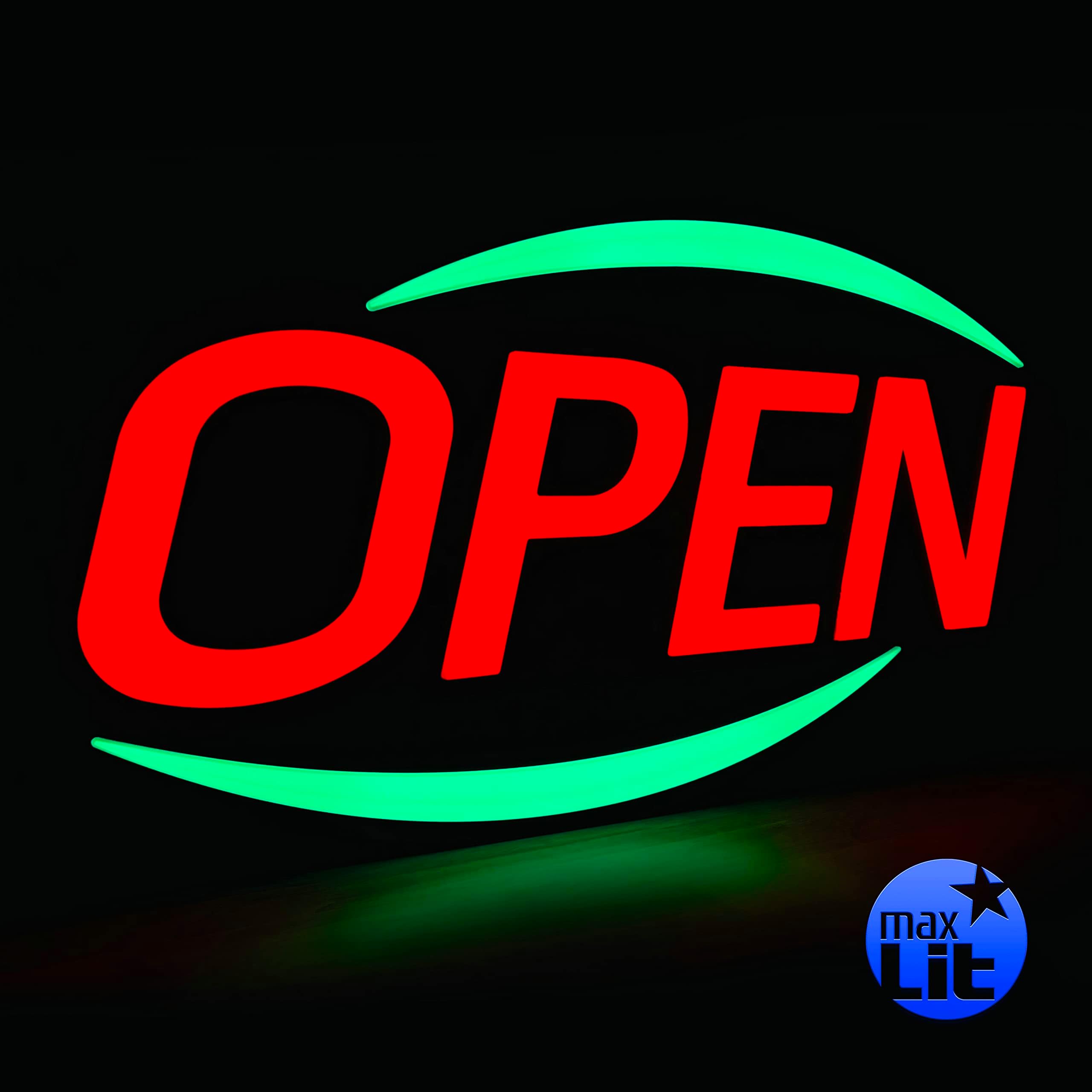 32'' X 17'' New Jumbo ULTRA BRIGHT LED Open Sign — Remote Controlled — Dynamic Light Modes — Enhance Your Business Presence [Red/Green]