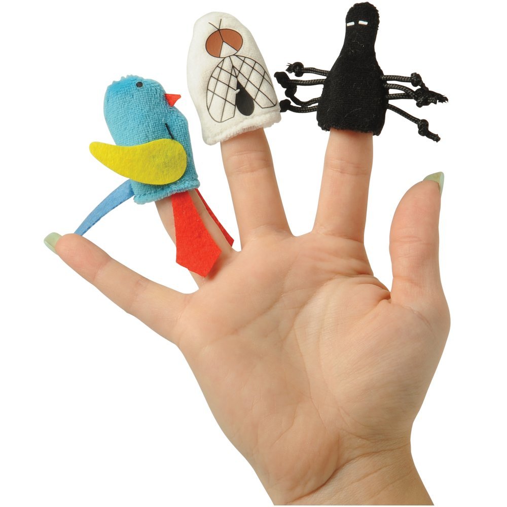 Constructive Playthings There was an Old Lady Who Swallowed a Fly Finger Puppet and Props with Book, Visual Learning Toy, Sensory Play, Interactive Storytelling,Use with Puppet Theater, 3 Years Plus