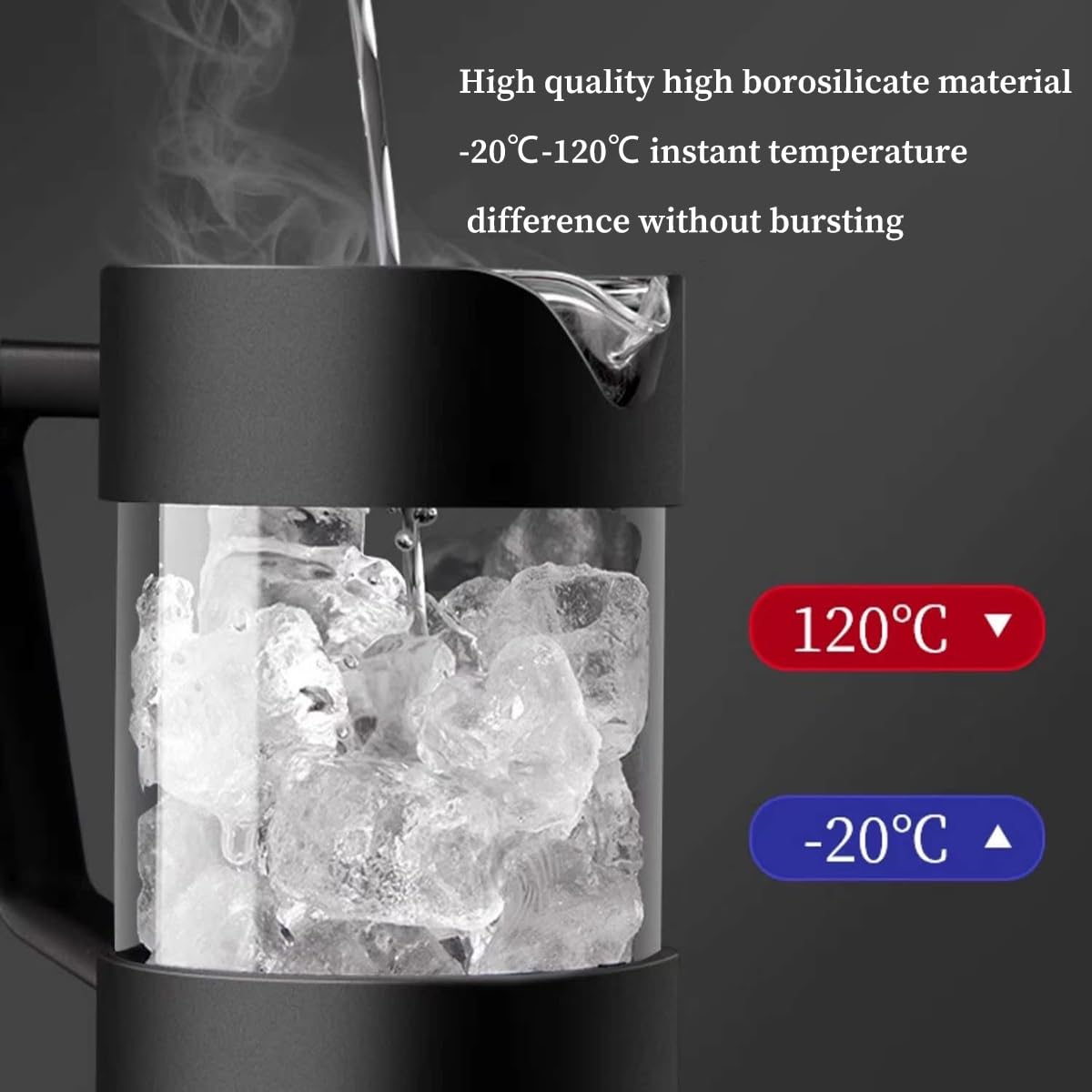 Ekspres Do Kawy Typu French Press, Ekspres Do Kawy Typu French Press Z 3-poziomowym Systemem Filtrów, Stal Nierdzewna, Odporne Na Zimno I Ciepło Szkło Borokrzemianowe(750ml)