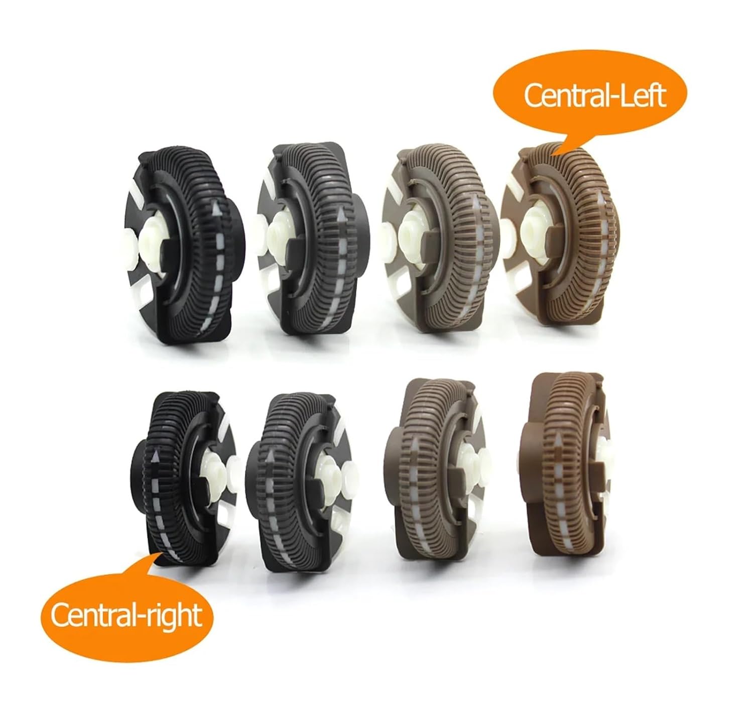 Front Air Conditioner Control Roller Ac Vent Base Rolling Wheel ，Compatible with Mercedes Benz E Class W211 2003-2008 E200 E230 E260 E280(Dark Gray-L and R)