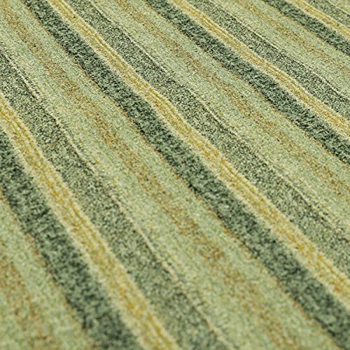 Redbrick Mill Fabrics Jacquard-Polsterstoffe mit vertikal gestreiftem Muster in Seegrasgrün und Blau (Muster 10 x 8 cm)