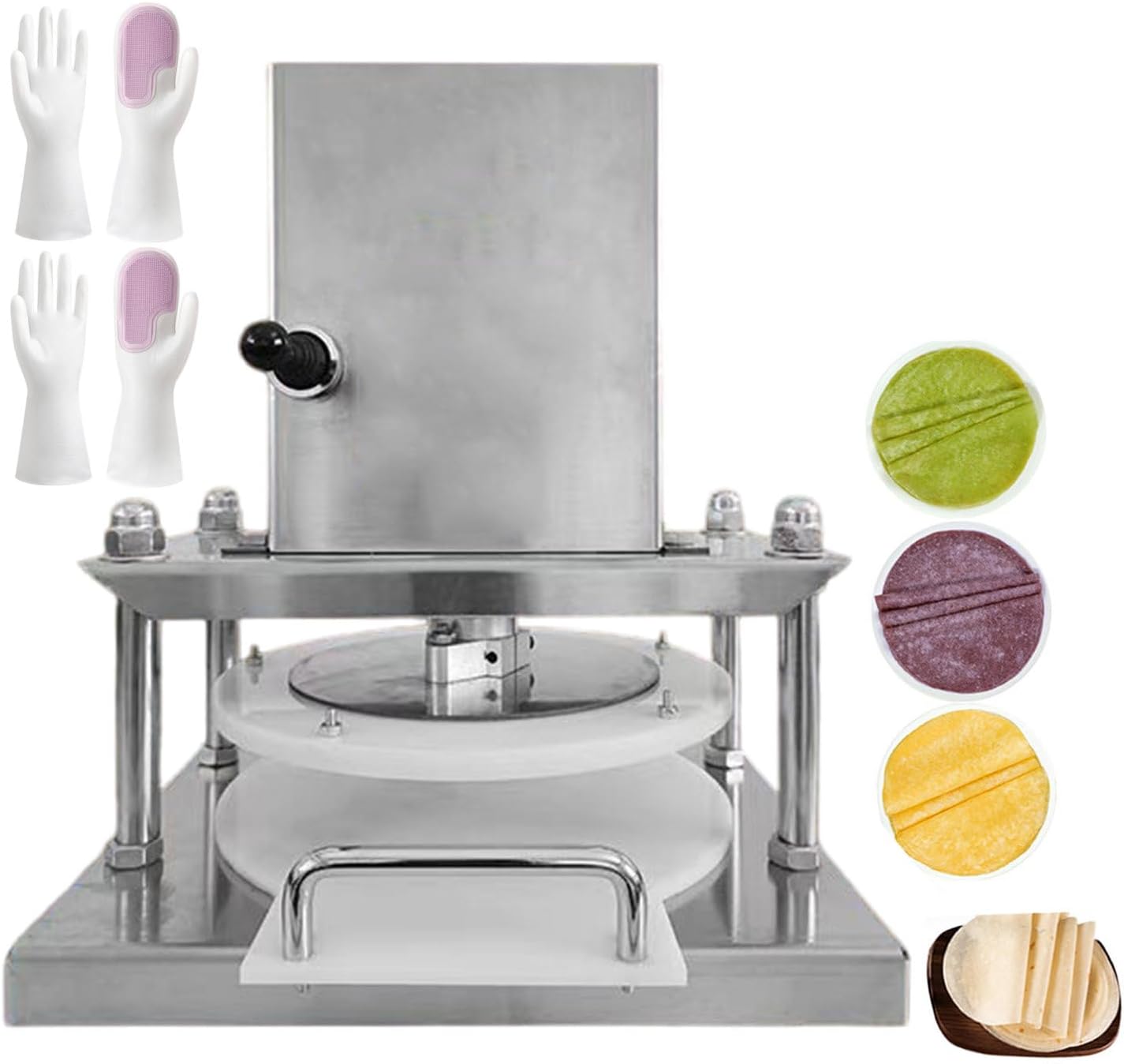 Commercial Pizza Dough Press Machine, Electric Dough Roll Machine 2000w Pizza Forming Machine, Pizza Paste Making Tool 22 cm/25 Cm, Non-Stick Coating For Easy Cleaning,22cm