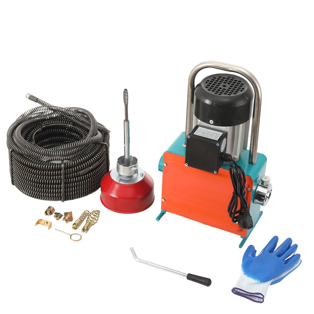 Rohrreinigungsmaschine Elektrische Rohrreinigungsspirale 20m 1000W | Rohrreinigungsgerät Kanalreinigungsmaschine mit 39.4ft Feder Rohrreiniger Satz für Rohr-Durchmesser 20mm-150mm