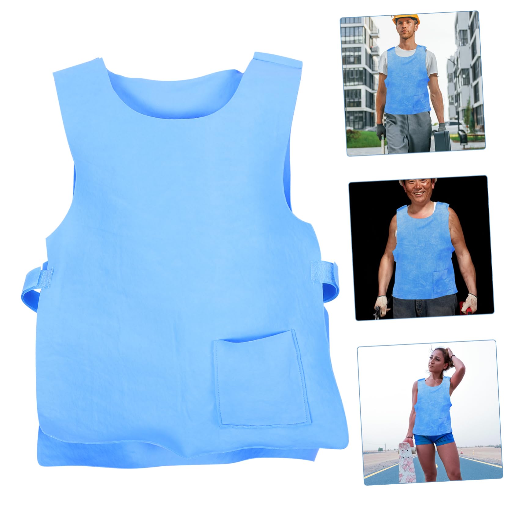 WOONEKY Giubbotto refrigerante per uomo e donna, leggero assorbimento acque, attività estiva sport viaggi ambienti caldi, Blu, 60x40x0.3CM