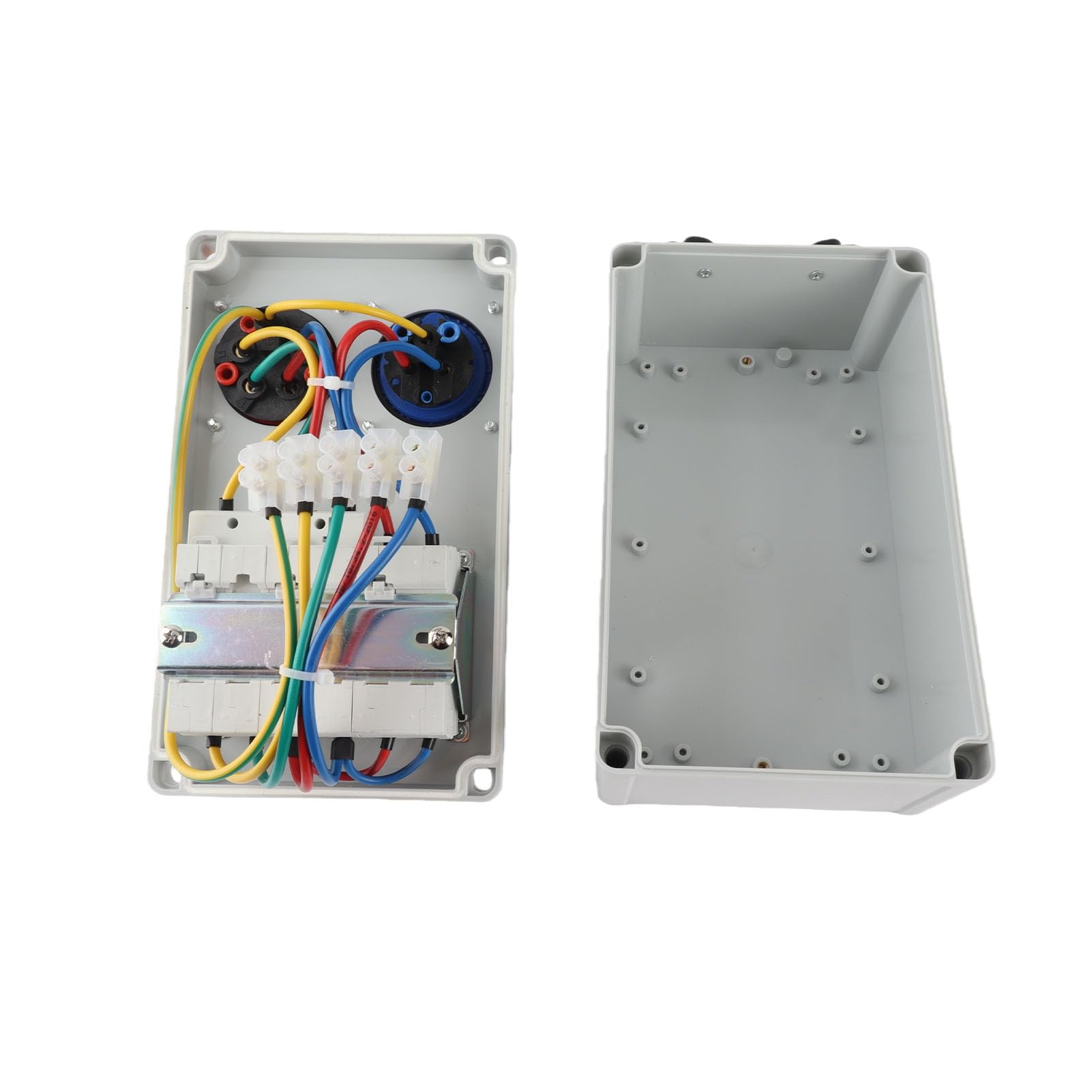 Bewinner Caja de Distribución de Enchufes Industriales de Mano, Material ABS de Mm, Caja de Toma de Disyuntores Eléctricos a Prueba de Agua IP67 con Asa para Sitios de Construcción