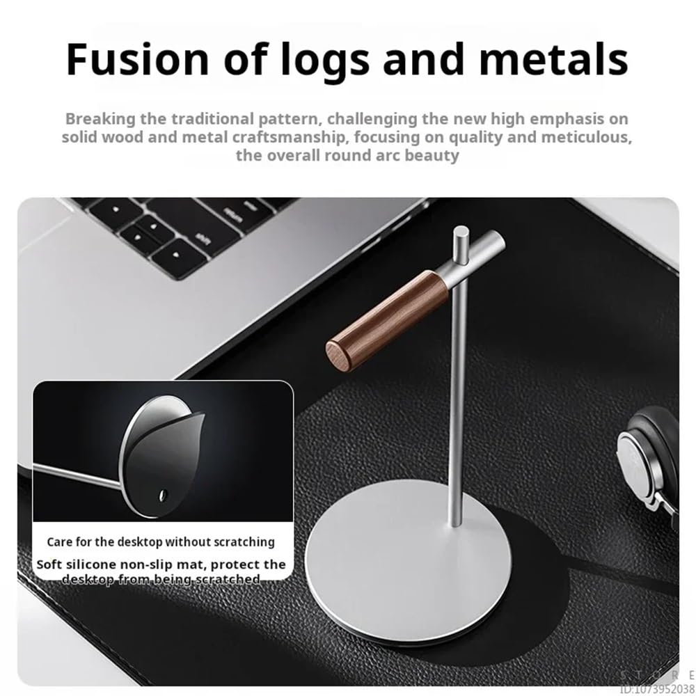 Soporte para auriculares de aleación de aluminio, elegante y genial soporte para auriculares de escritorio para Apple Vision Pro, soporte para auriculares para juegos (V01 gris)