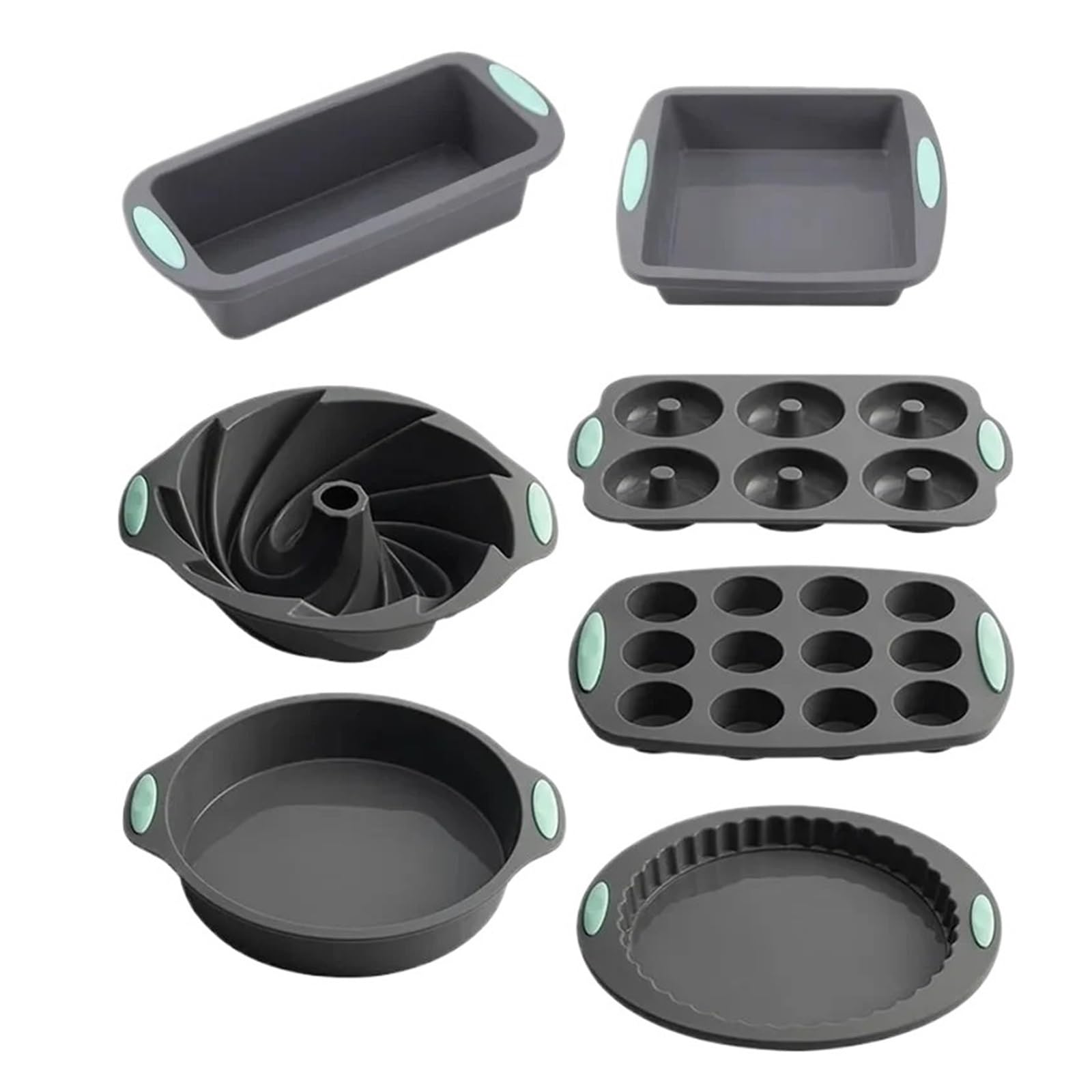 Genérico Compatible con molde de silicona for Pan y Muffins, sartén for horno resistente al calor, utensilios cocina antiadherentes for, juego pasteles, herramienta for hornear(1 set)