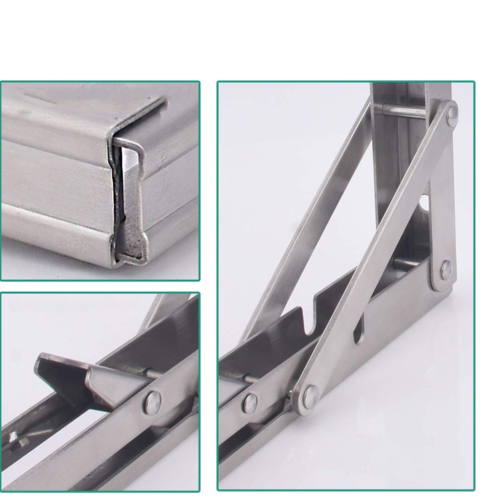 Staffa per mensole,2 staffe per mensole pieghevoli in acciaio inossidabile, supporti per mensole a parete, scaffalature metalliche ad angolo di 90 gradi, abbellire l'ambiente, espandere lo s