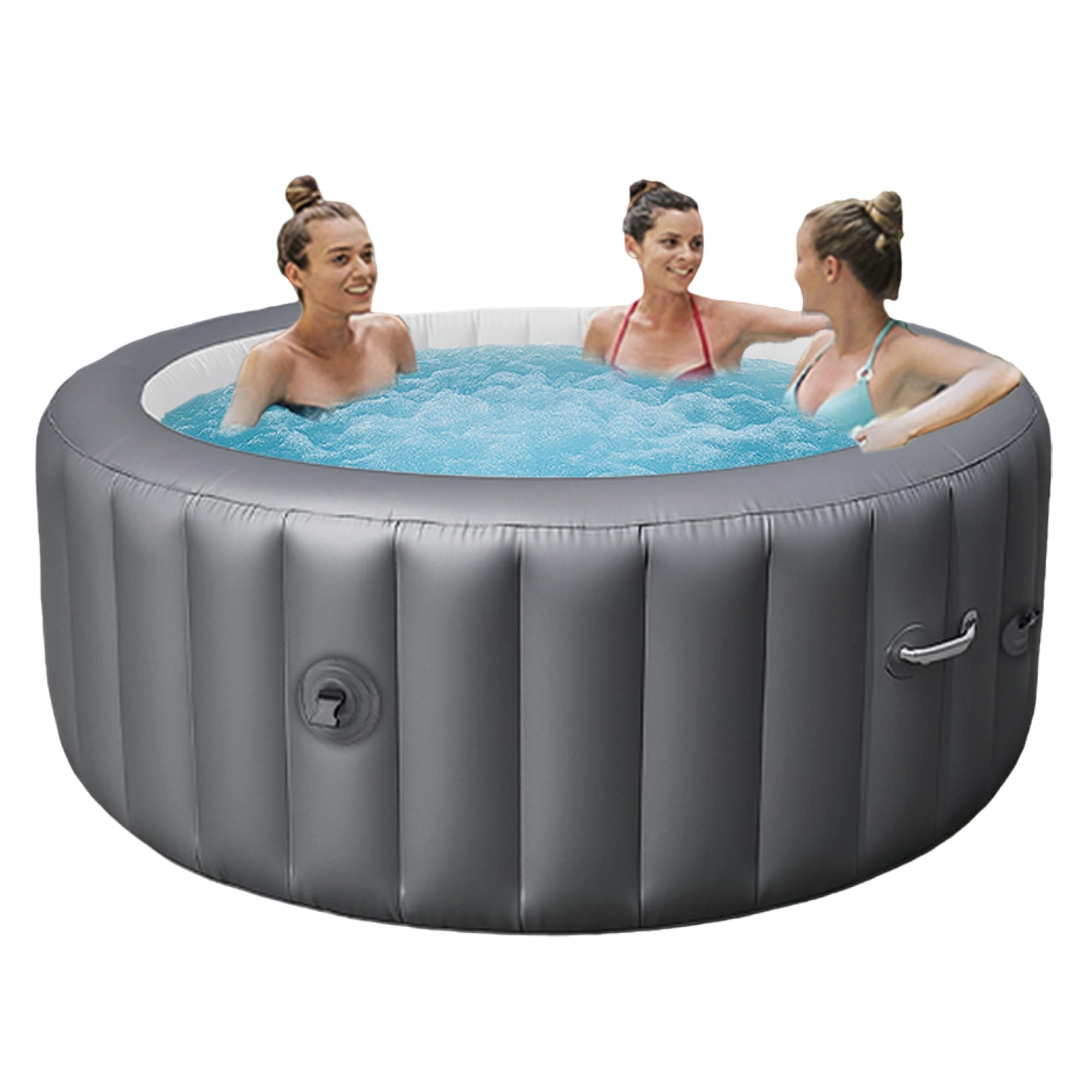 Vasca idromassaggio gonfiabile con riscaldatore, temperatura max. 40 °C/104 °F, 130 getti d'aria, per 2-3 persone, ideale per patio e giardino, facile da installare