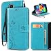 Produktbild KUAWEI für Samsung Galaxy S5 /Neo Hülle Wallet Case Galaxy S5 Hülle & Cases Flip Cover mit Kartenfach und Magnetverschluss für Dein Galaxy S5 (Blau)
