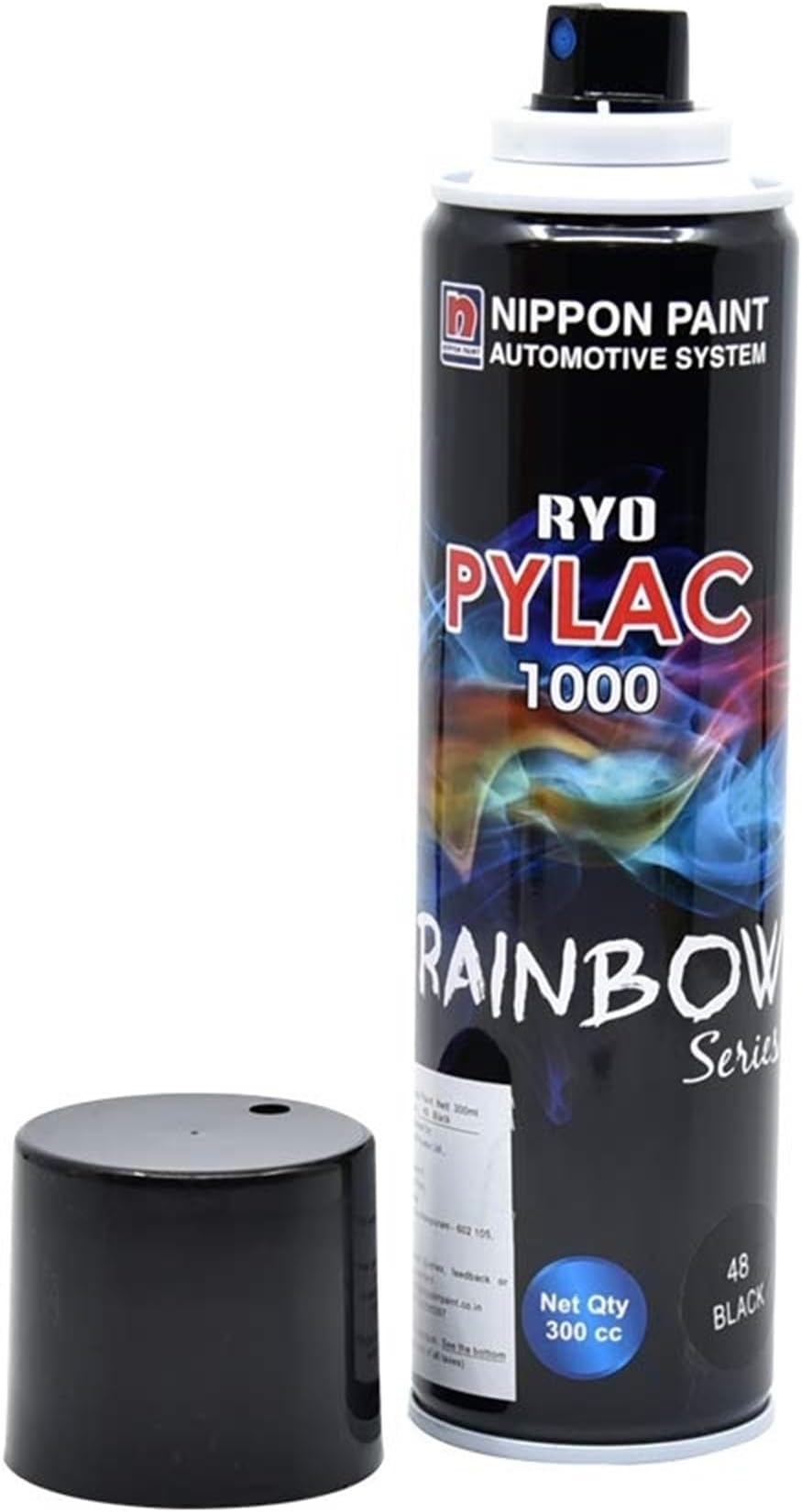 Nippon Paint Ryo Pylac Acrylic Spray Paint Glossy Finish (Black Color) | Ready to Use, Multi-Purpose DIY Paint for Car, Bike, Furniture & Craft | Metal, Wood, Plastic, FRP, POP (300 ml)