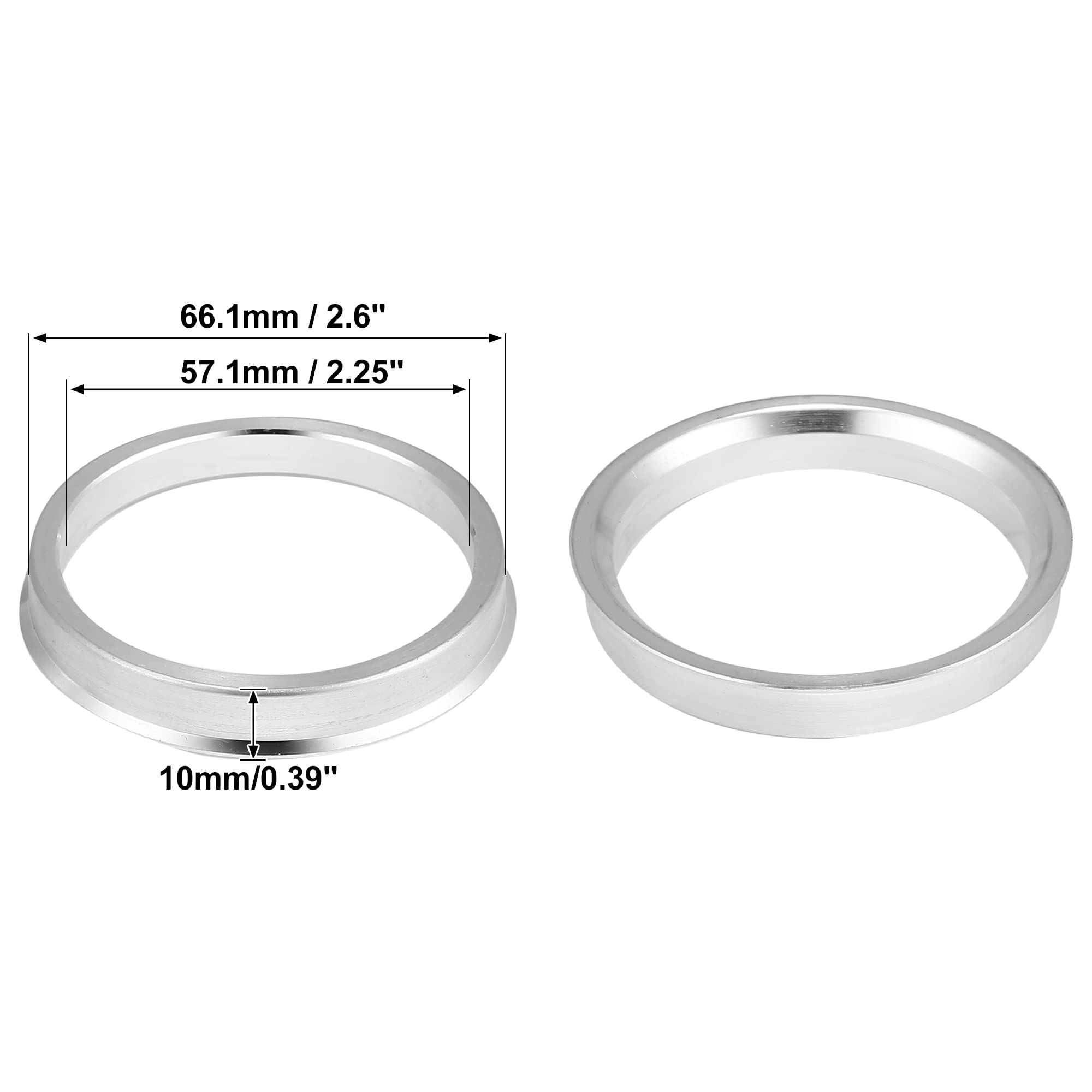 Litmega - Jeu De 4 Bagues De Centrage 66.1mm / 57.1mm (Pour Jantes Aluminium)