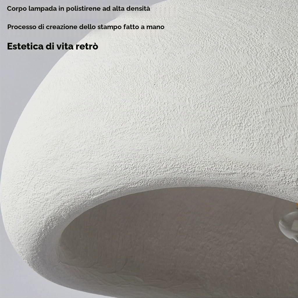 Lampada A Sospensione Creativa Wabi-sabi E27 Lampadario In Polietilene Bianco Tavolo Da Pranzo Moderno Lampada A Sospensione 3 Luci Illuminazione Interna Decorazione Domestica Regolabile(A2)