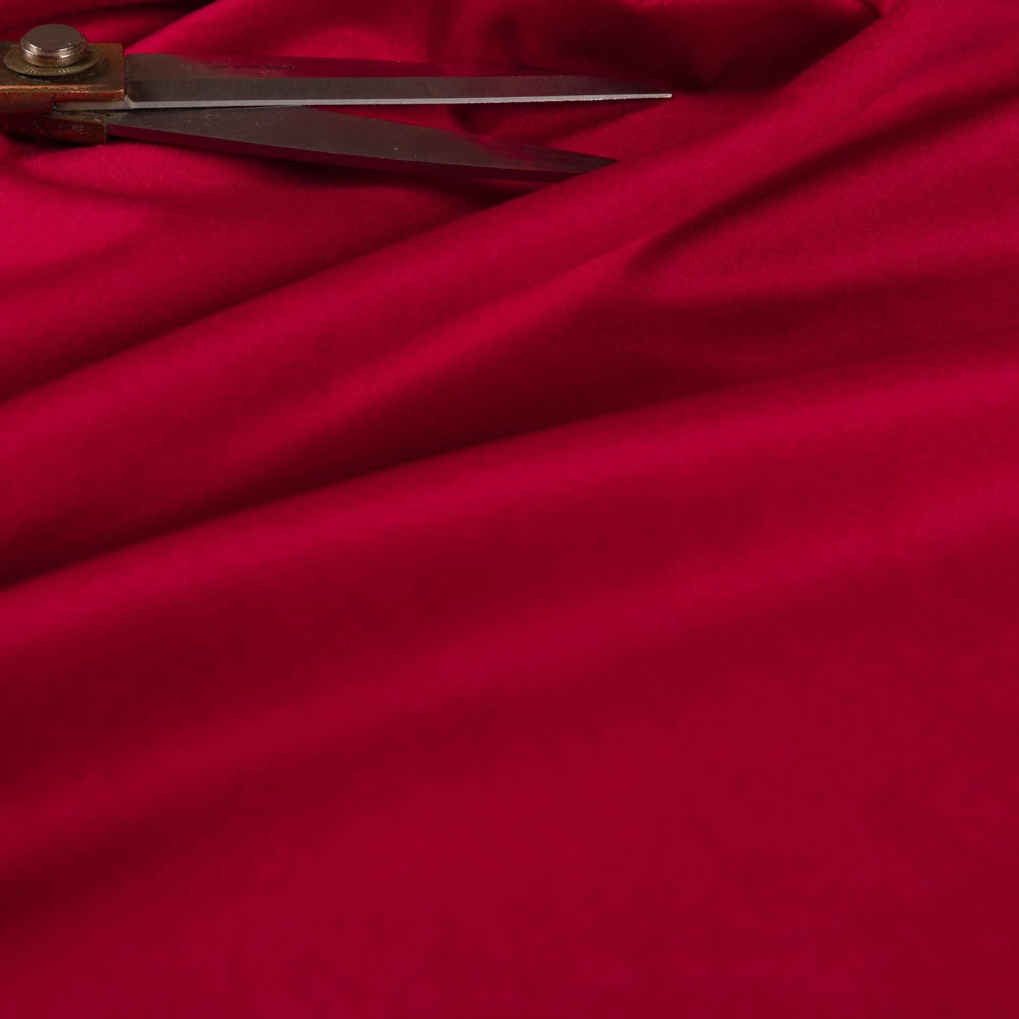 Redbrick Mill Fabrics Flame Retardant Plain Durable Brushed Cotton Feel Velvet Upholstery Fabric by The Metre, 135cm Width, Red (Per Metre)