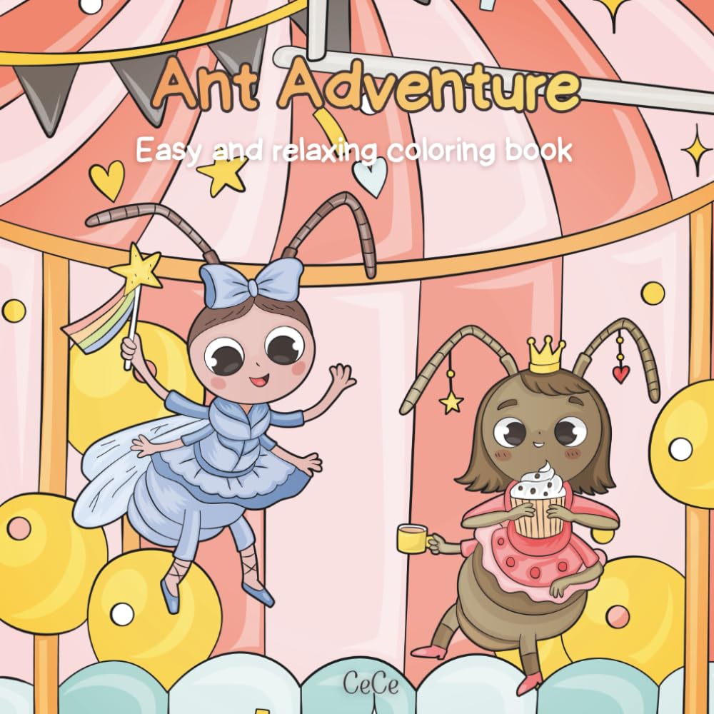 Ant Adventure: Easy and relaxing coloring book (English Version)