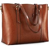 Kattee Genuine Leather Women Tote Bag Soft Handbags Vintage Shoulder Purses Fashion Top Handle Bag Large Capacity