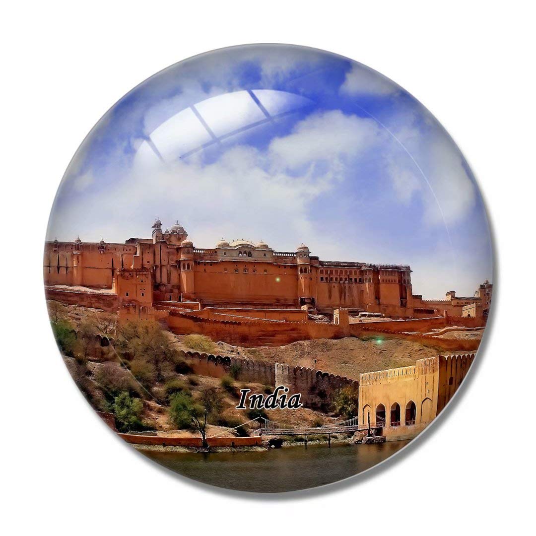 "N/A"India Magnet India Amber Fort Jaipur 3D Fridge Magnet Crafts Souvenir Crystal Refrigerator Magnets Collection Travel Gift
