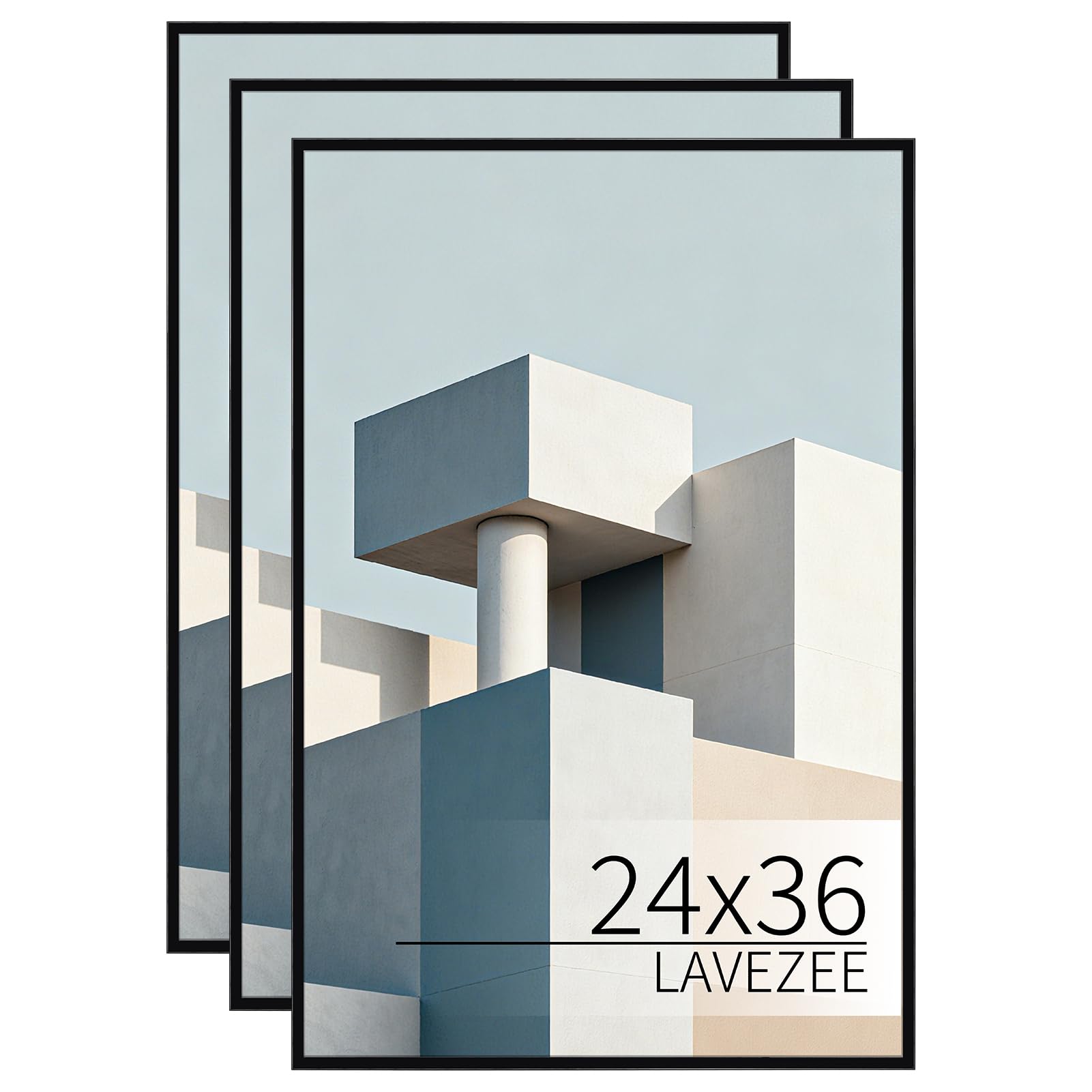 Lavezee 24x36 Poster Frame 3-Pack Black