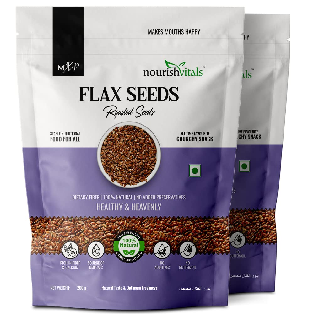 Nourishvitals Flax Roasted Seeds, 100% Natural, No Added Preservatives, Rich in Fiber and Calcium, Source of Omega 3, 200g x Pack of 2 (B09M38N7PY) Amazon Price History, Amazon Price Tracker
