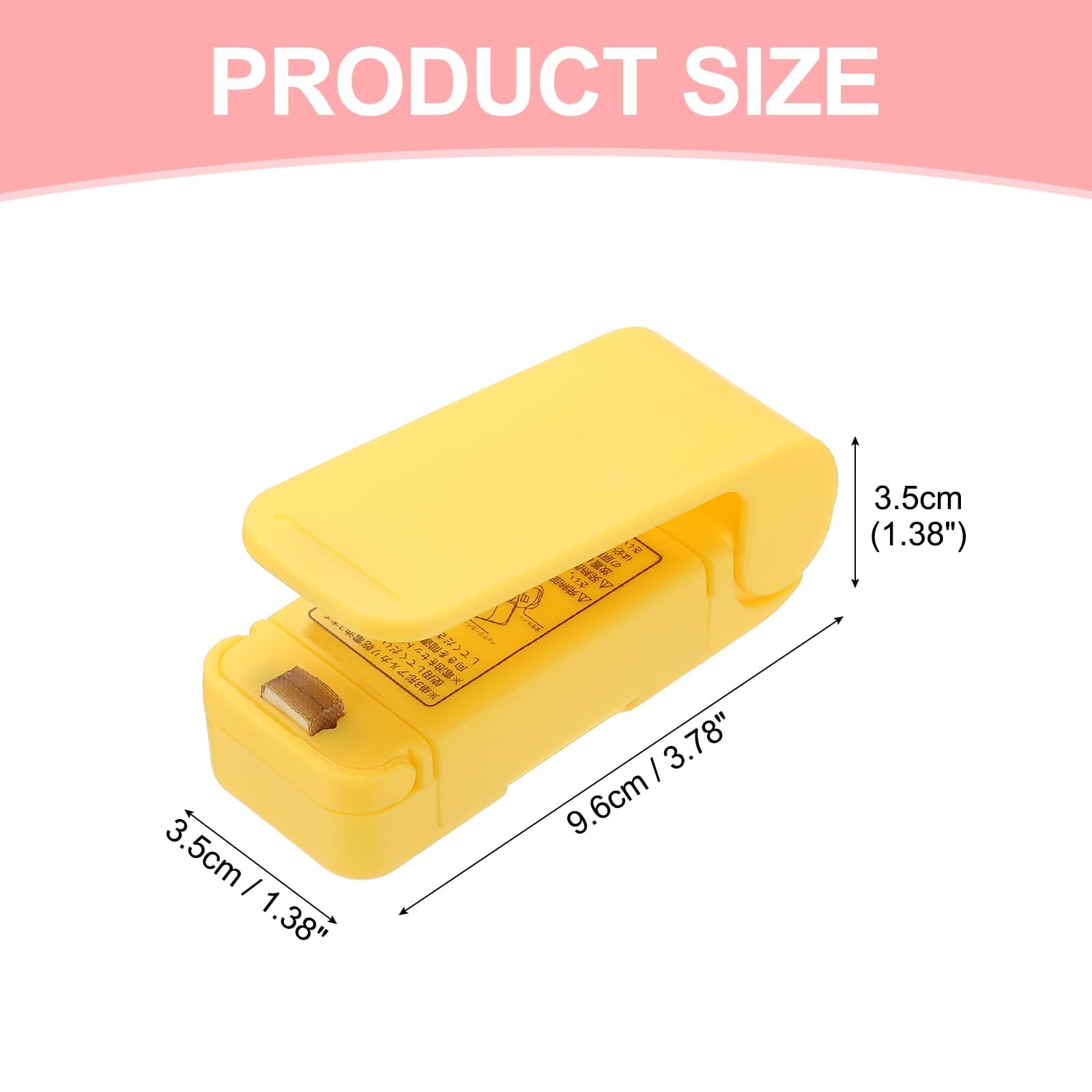 PATIKIL Portable Mini Sealing Machine, Handheld Food Heat Vacuum Sealers Magnetic Mini Bag Sealer for Plastic Bags Snacks Storage, Yellow(Battery Powered)