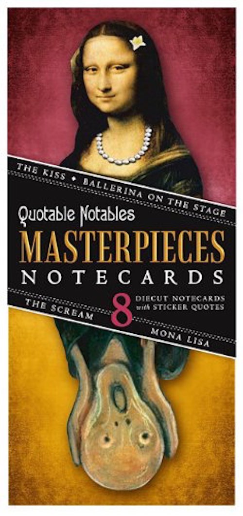 Masterpieces of Art Card Set - 8 Die Cut Silhouette Cards Cards With Envelopes, and 4 Sticker Sheets - The Kiss, Degas' Ballerina, The Mona Lisa, and the Scream