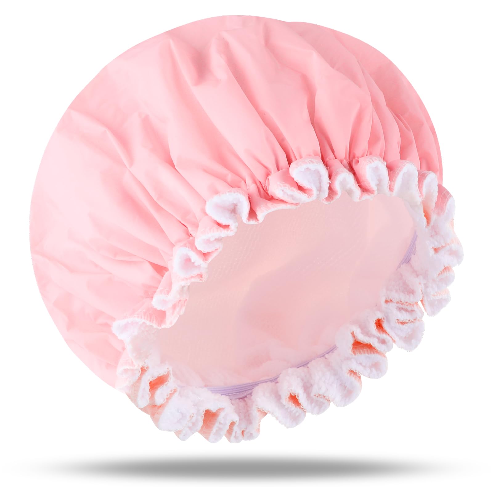 Gorro de Ducha Impermeable de 1 Pieza Gorro de Ducha Reutilizable para Mujer Gorro de Ducha Grande de Doble Capa Adecuado para La Ducha Limpieza del Hogar y Otros Lugares. (Rosa)