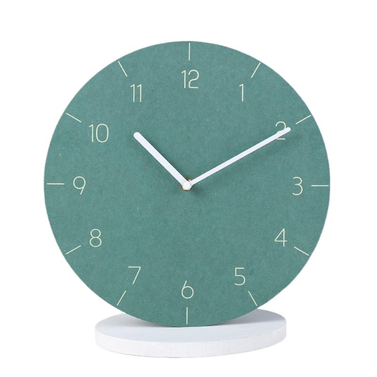 Mq5rB8u1 Living Room Color Panel Wall Clock Minimalist Nordic Style Silent Operation Battery Powered Clear and easy to read(Green face with yellow lettering)