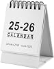 Small Desktop Calendar, Mini Standing Desk Calendar from January 2025 to June 2026 Desk Calendar Standing Flip Desktop Calendar for Home Office Table Desk Decoration White